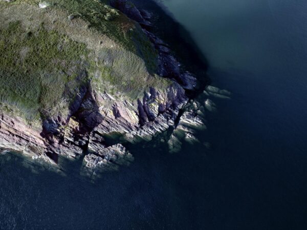 Drone view of Pembrokeshire Coast National Park, Wales, UK